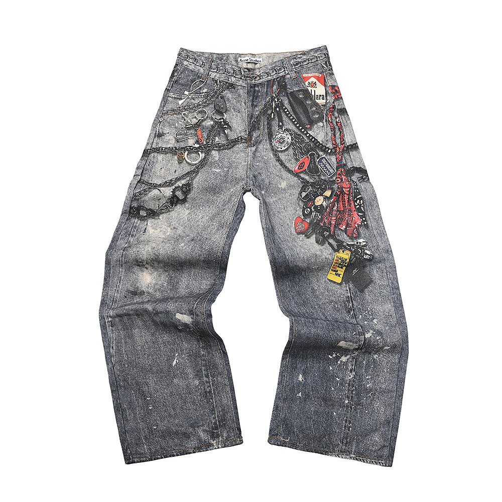 Acne Studios Gallery Jeans Washed Flare Black Blue