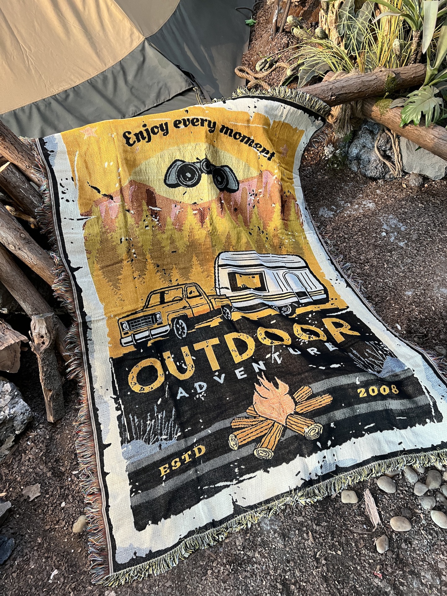 camping camping sofa teppetrekk teppe teppe lommelykt grønn_voghion.com