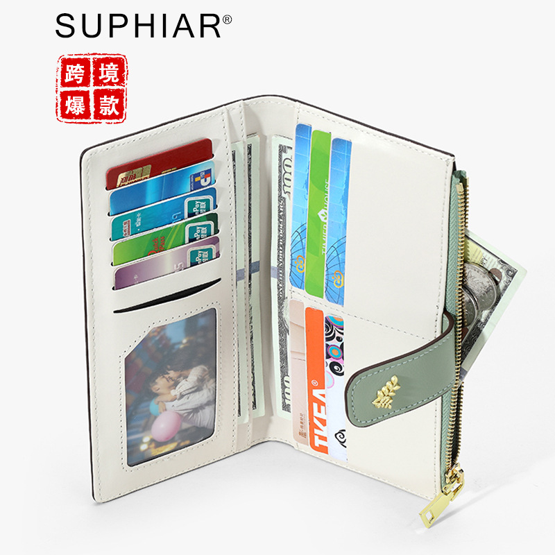 2025 nueva billetera transfronteriza billetera larga estilo ins para mujer billetera de mujer con cremallera pequeña y ligera de alta gama