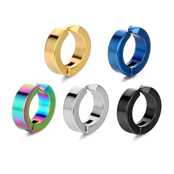 Titanium steel non-pierced ear clip for men, trendy, simple and versatile ear bone clip, no need for piercing, stylish and unique earrings, couple's style