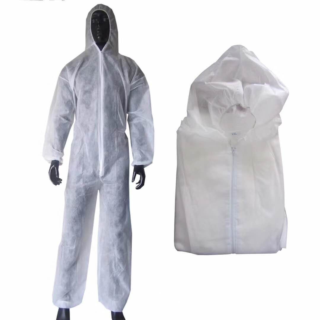 一次性无纺布防护服连体带帽白色加大码连体服防疫喷漆工作隔离衣