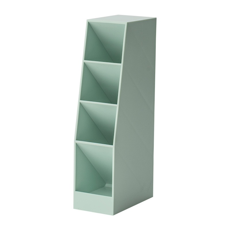 多機能デスクトップ4グリッド収納ボックスオフィス斜め筆立て長方形クリエイティブ斜め挿し式筆立てins高颜値