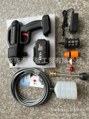 Wireless Car Washing Machine Household Rechargeable, Portable car washer - black-ten-sections-one-battery-and-one-charge-carton-model