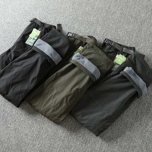 Export to Germany, windproof and waterproof outdoor lined softshell pants for men, straight leg winter casual pants, multi-pocket work pants