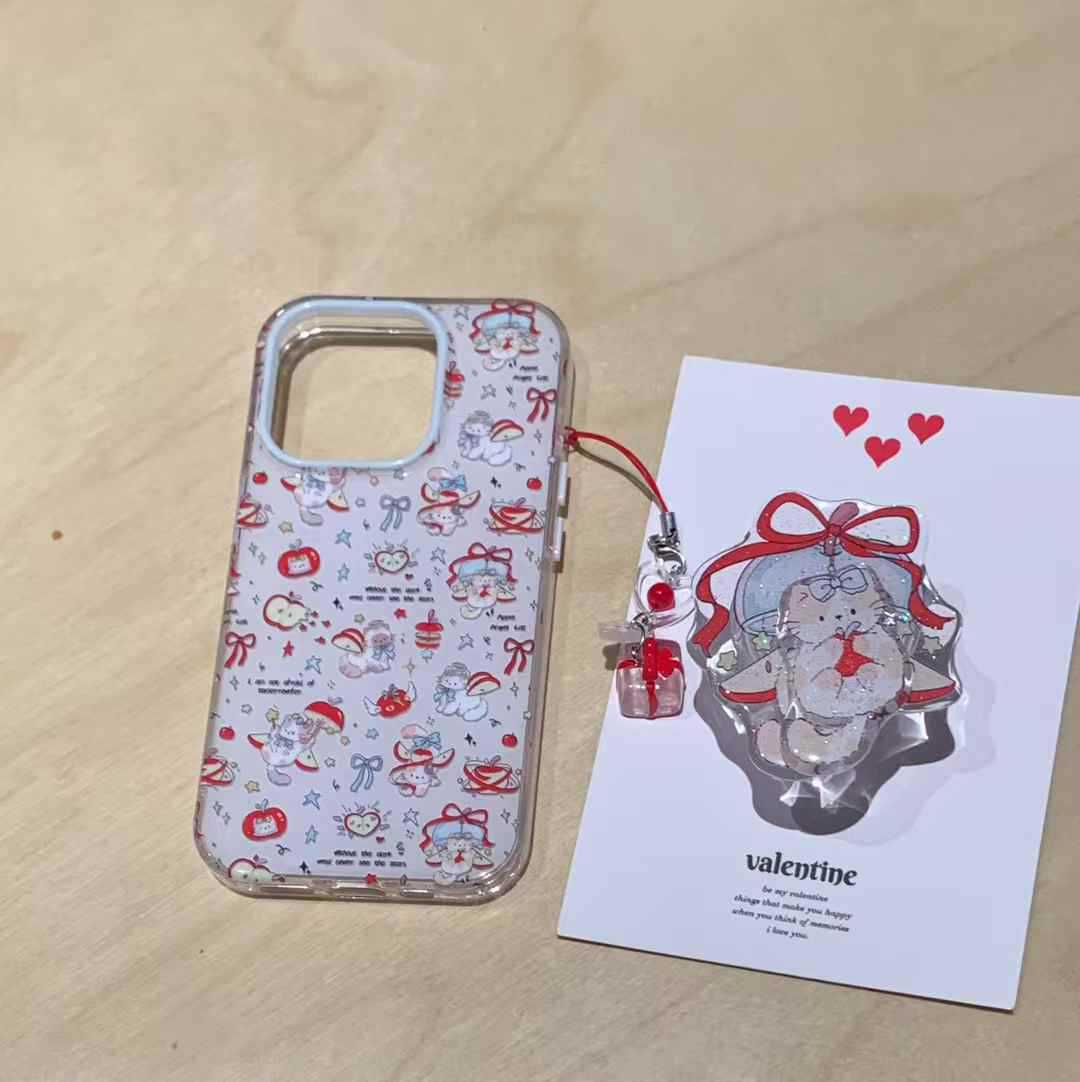 Estilo ins lindo carillón de viento gato para iPhone16ProMax soporte 14/15 funda para teléfono móvil Apple 13 hembra 16