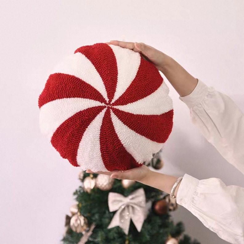 クリスマス枕カバークリスマスツリーインスタイル刺繍アメリカンソファクッションベッドサイドクッション腰枕|undefined