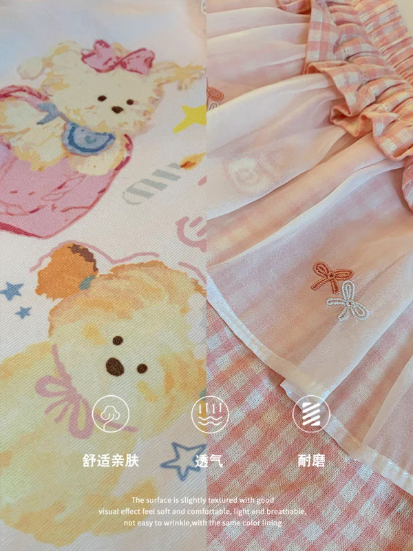 Ningli 女の子のファッショナブルで甘いスーツ夏 2025 新しいスタイルの小さな女の子ベビー半袖ワイドレッグパンツ 2 点セットトレンディ|undefined