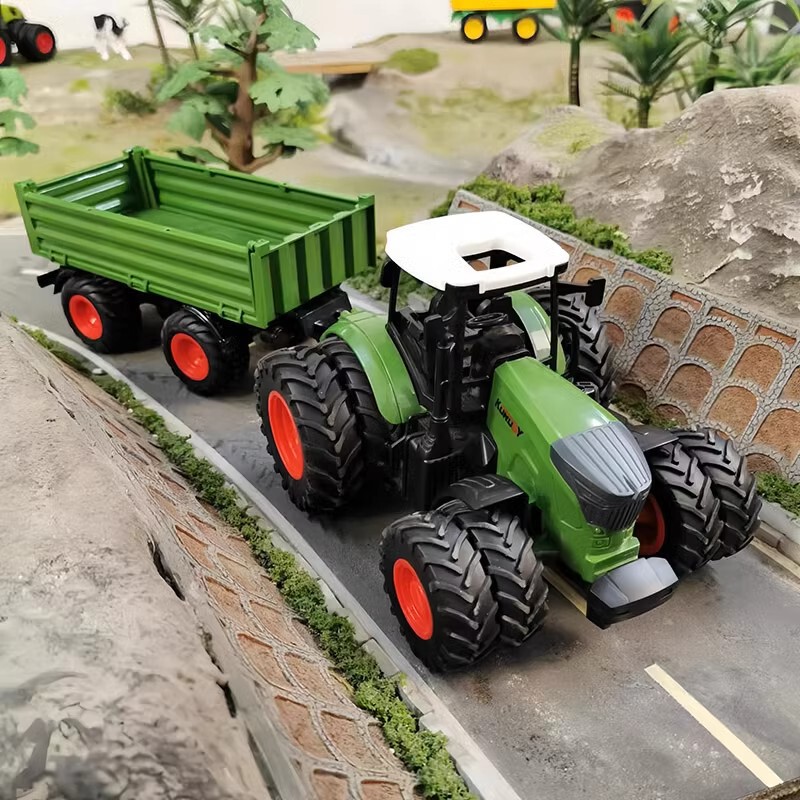 Farmer Transporter Tractor Children's Model Toy Inertial Sliding Boy Large Engineering Car Set Dropshipping