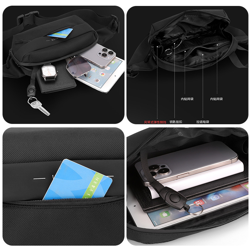WEPOWER nuevo bolso de pecho de moda para hombres, bolso de cintura de viaje al aire libre, bolso de hombro deportivo simple, bolso pequeño