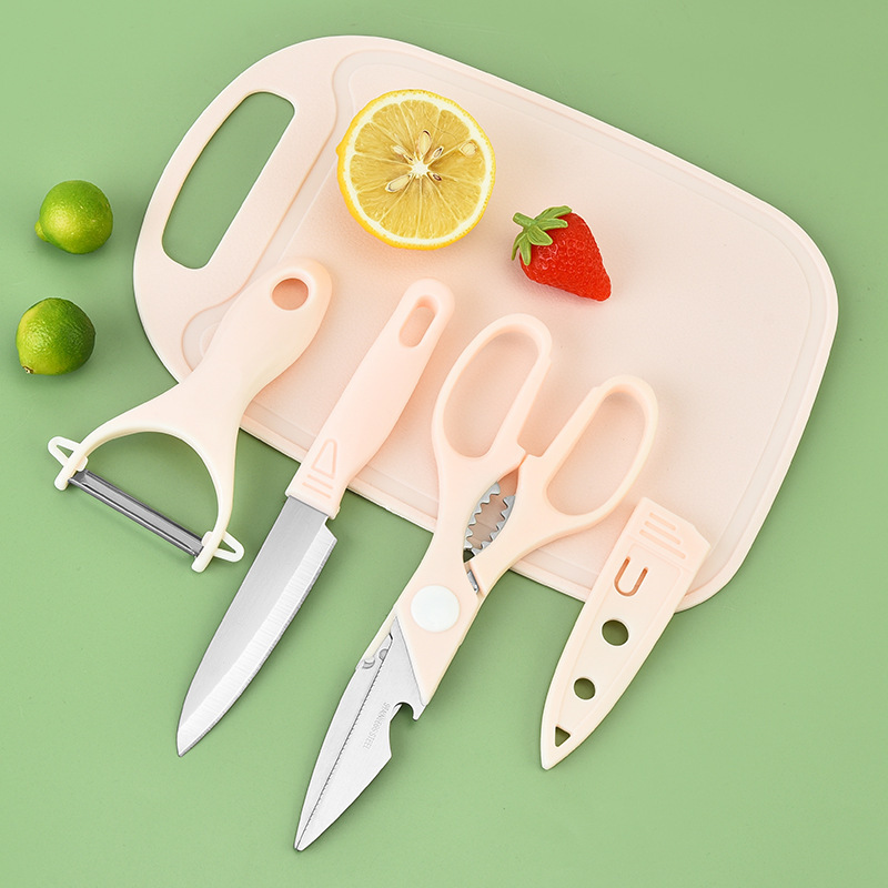 Spot tablero de cortar juego de cuchillos de acero inoxidable tijeras de cocina de succión de doble cara