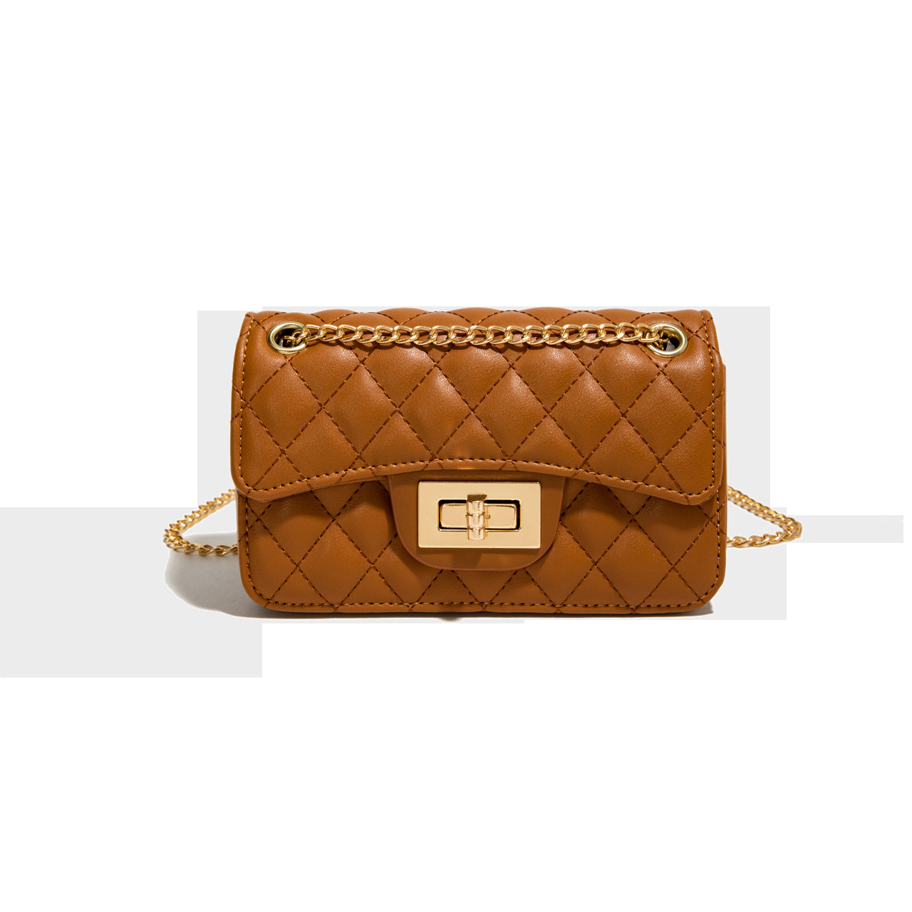 Bolsos para mujer 2025 nuevo estilo de moda versión coreana de la bolsa de cadena de rombos pequeño estilo fragante bolso diagonal de un solo hombro bolso femenino todo fósforo pequeño bolso cuadrado