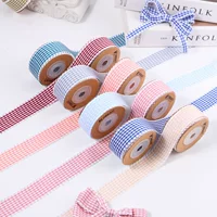 Небольшой клетчатый крючок с полосками бутона ручной работы DIY заколки украшения бант ленты материал цветочная упаковка атласная лента