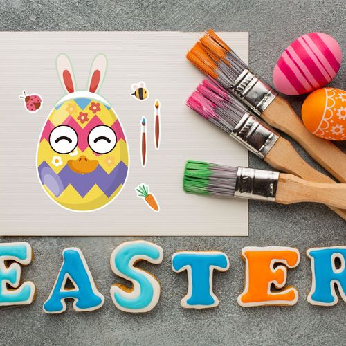CM2208004 Amazon Cross-Border Easter Stickers Cartoon Stickers Easter Puzzle DIY Stickers