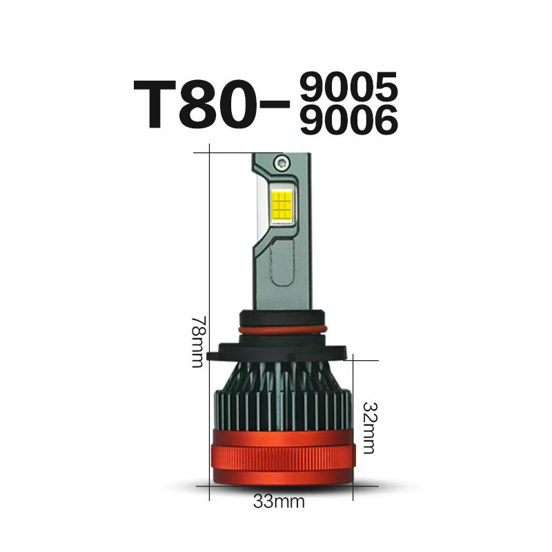 H4 doble tubo de cobre lámpara LED T80 modificación externa 65W alta potencia delantero LED de automóvil H4