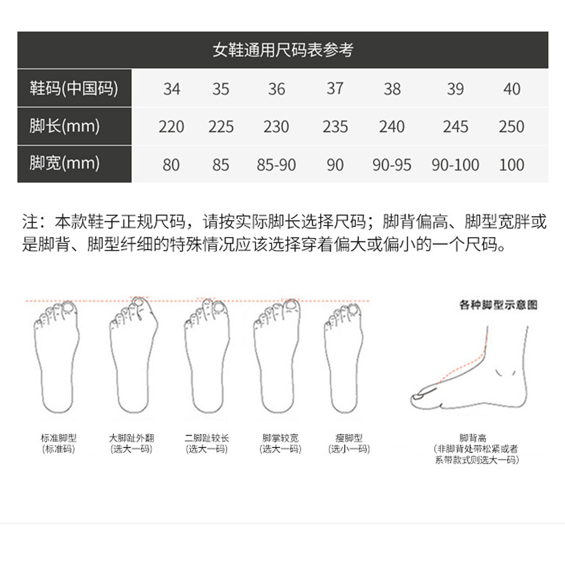 尺码表