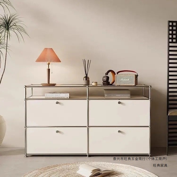 Vintage-style modular sideboard and TV cabinet, light luxury, simple modern, ins-style USM cabinet, home use, freestanding, white
