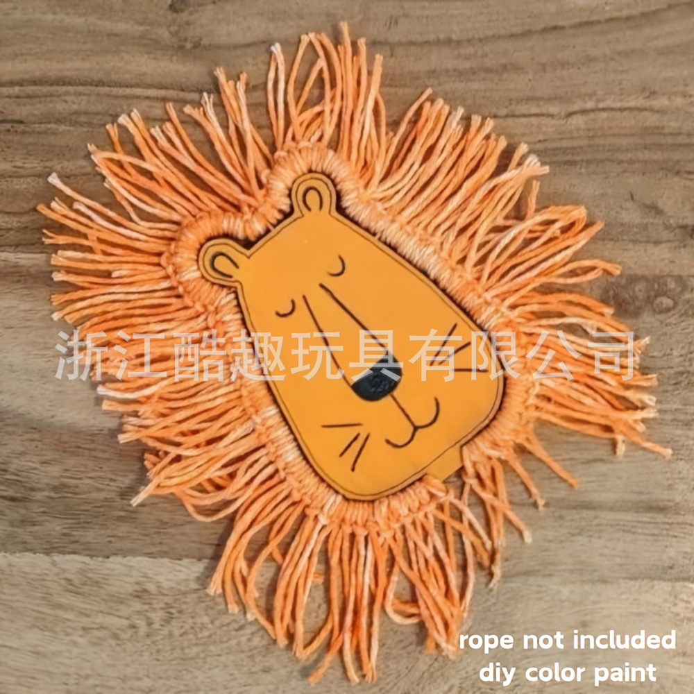跨境爆款未完成木制狮子工艺品DIY绘画涂鸦派对聚会装饰挂件摆件