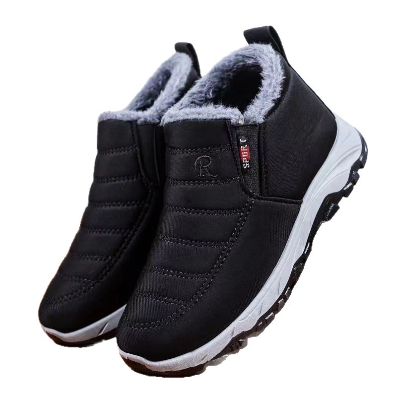 Al por mayor transfronterizo 2024 nuevas botas de nieve cálidas de invierno zapatos de algodón para hombres más terciopelo grueso zapatos de algodón casuales de mediana edad image 5