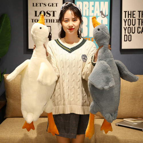 Wholesale big white goose pillow plush toy sleeping doll doll girl children gift one piece drop shipping