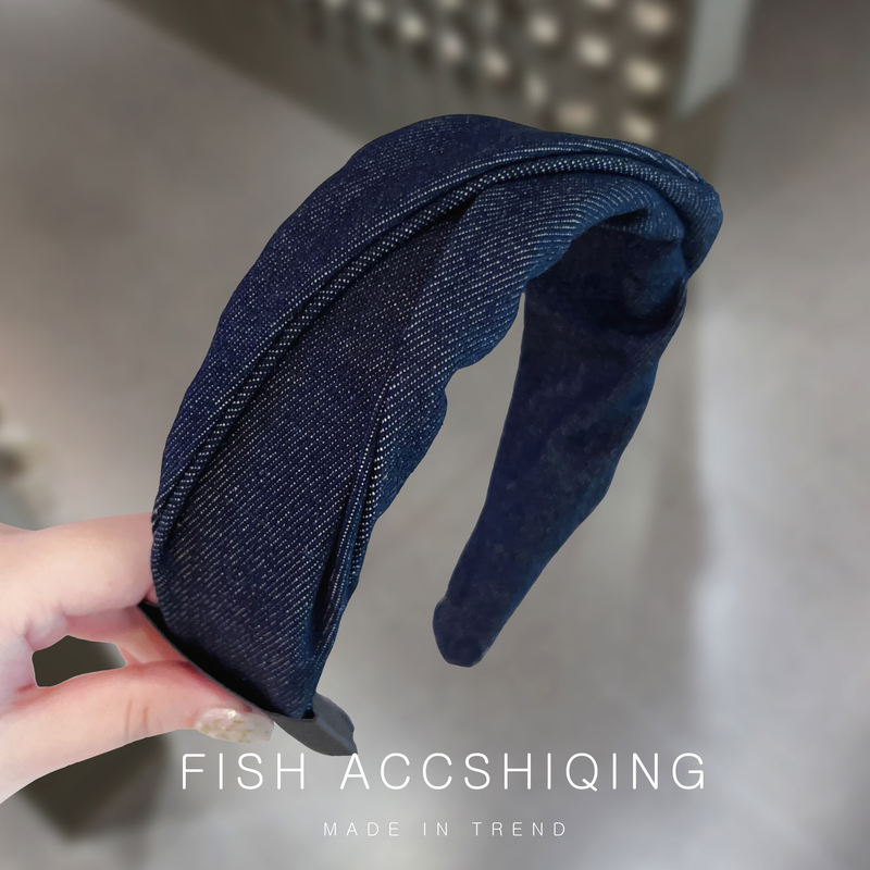 纯色超宽版发箍可折叠布艺高颅顶头箍简约百搭发卡外出发饰新款|undefined