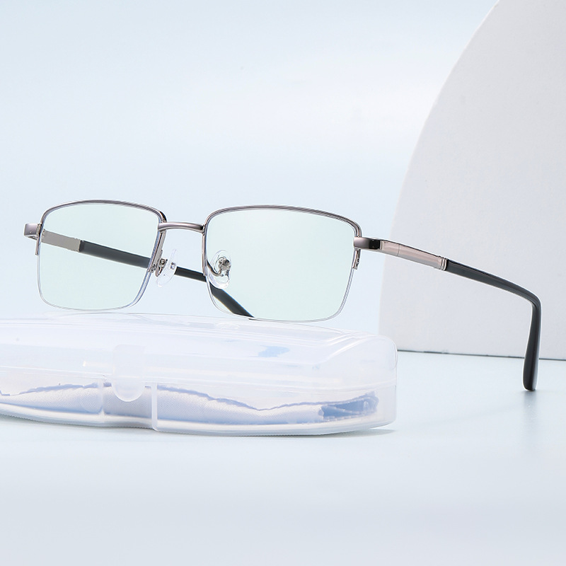 Gafas de oro de alta definición para ancianos de alta calidad metal antiluz azul de negocios de mediana edad y ancianos de alta sensibilidad gafas monoluz para ancianos