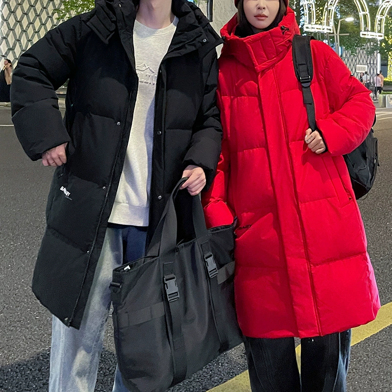 Новая трансграничная средняя и длинная серия пара пуховиков для мужчин и женщин зимний прилив утолщает зимнее теплое пальто