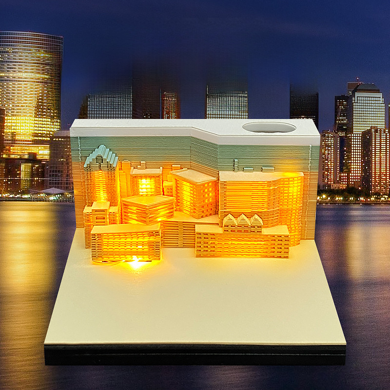Custom 3D paper-cutting creative business gift stationery, notepad, sticky note book for customers