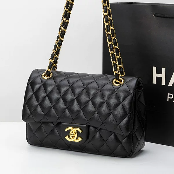 Chanel CF Classic Rhomboid Versatile Genuine Leather Crossbody Bag Chanel Style Bag High-end Texture Big Brand Women's Bag
