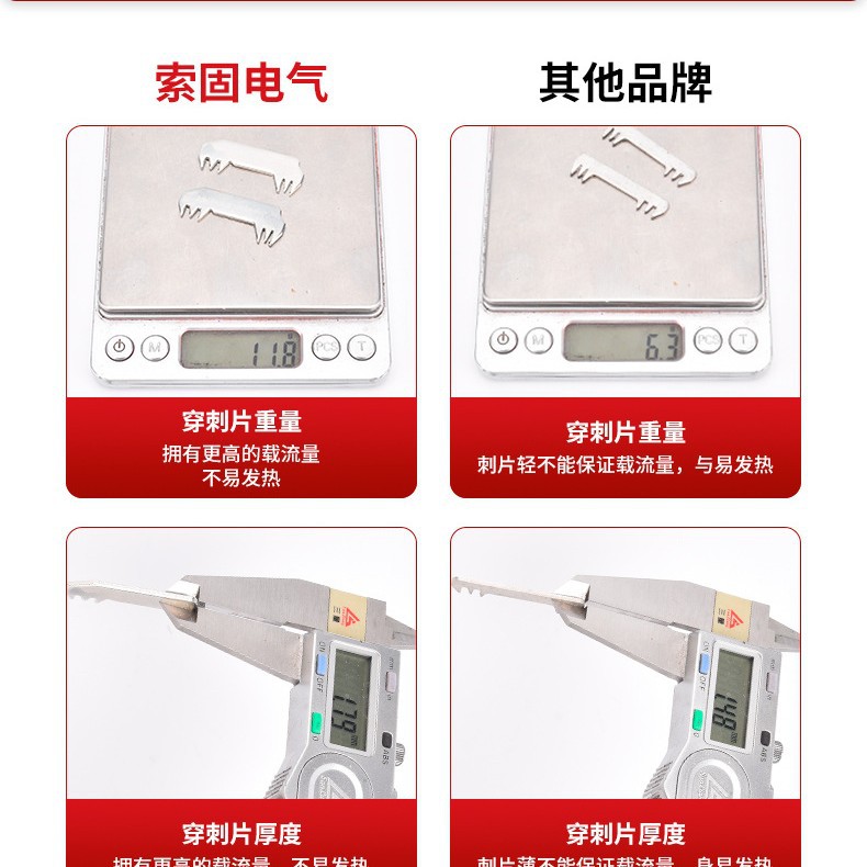 1kv绝缘穿刺线夹免剥线接线端子T型免破线电缆分支器分线穿刺夹