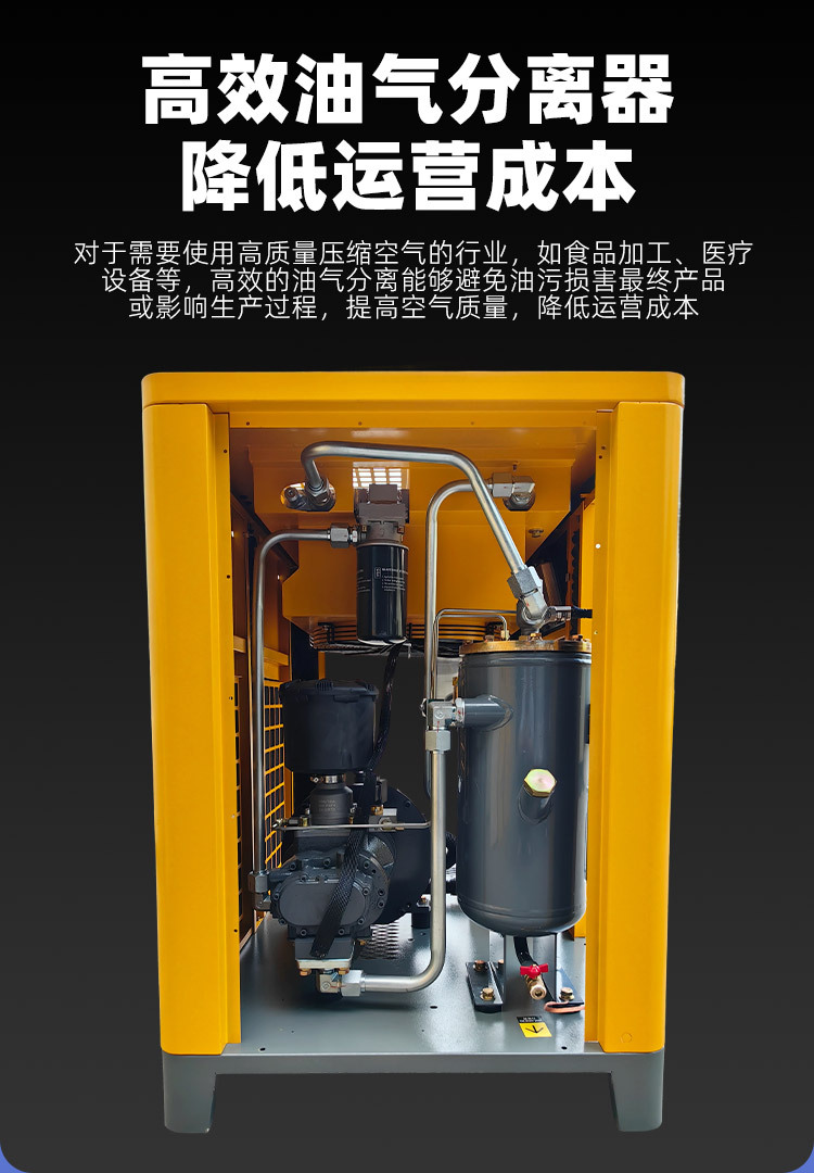 Single-stage permanent magnet variable frequency screw air compressor 15kW energy-saving and power-saving silent air compressor screw air compressor