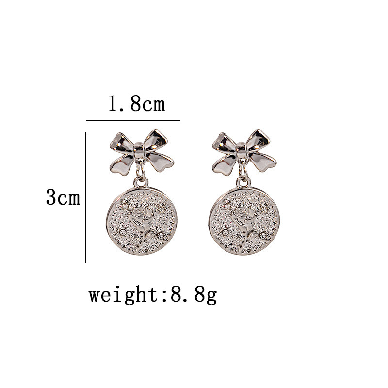 1 Pair Fashion Heart Shape Bow Knot Alloy Plating Women's Drop Earrings display picture 1