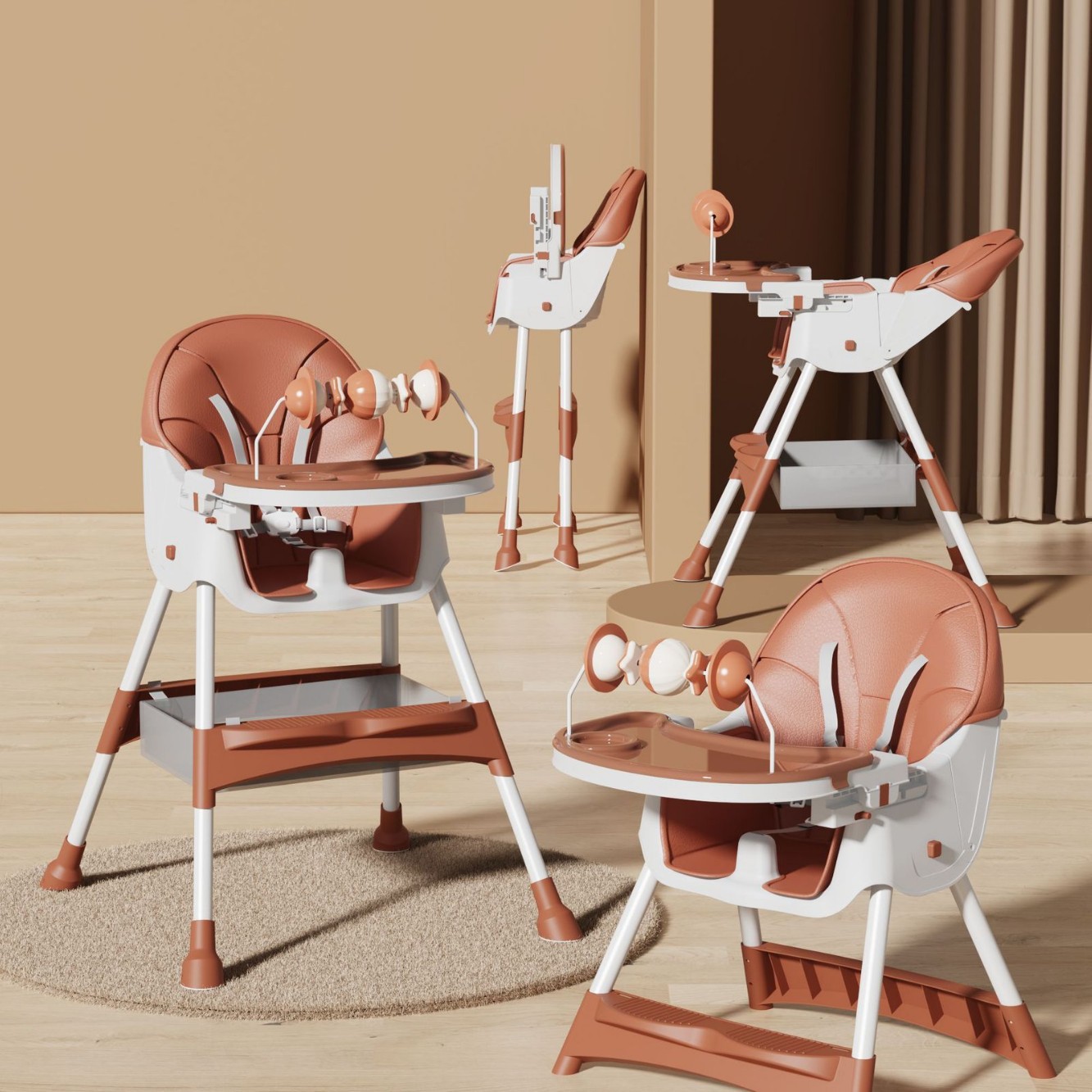 Silla de comedor para bebés, silla plegable multifuncional para bebés, mesa de comedor para bebés portátil, asiento para niños
