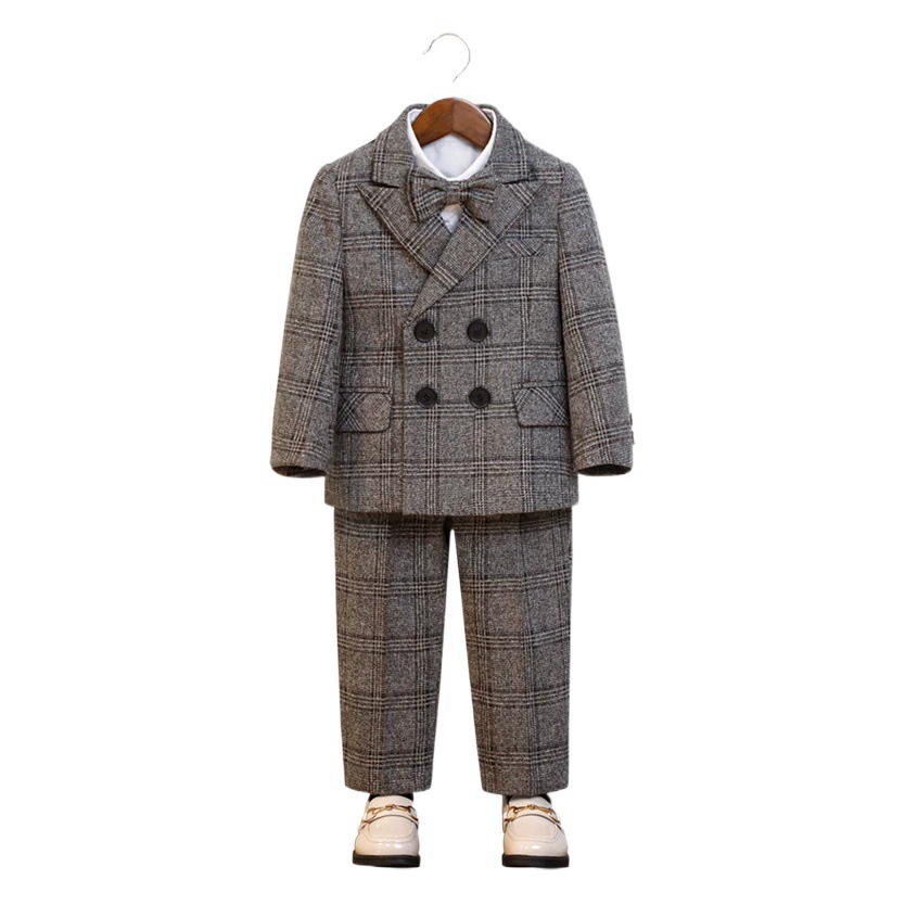 Детский костюм, осенне-зимний новый костюм британского джентльмена, костюм для мальчиков, банкетное платье для девочки-цветочка на день рождения