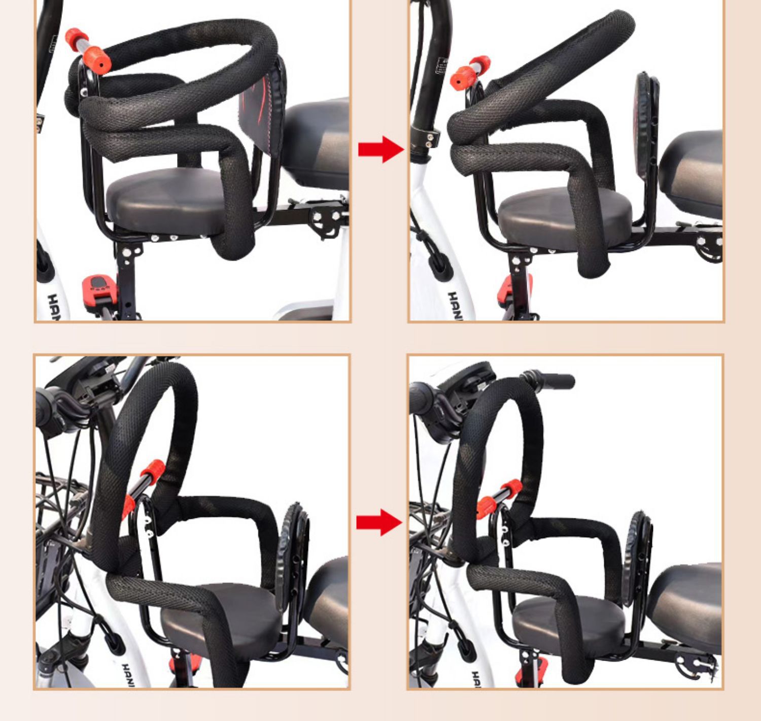 Yadea Electric Scooter Child Seat Front-Mounted Aima Electric Scooter Baby Infant Safety Seat Child Seat Wholesale