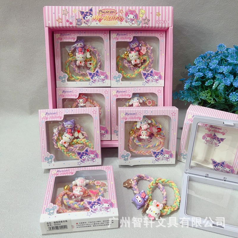 Мультяшный браслет с магнитным всасыванием для волос простой веревки для головы, шарики для головы цветной браслет, дикий хвост для волос для волос