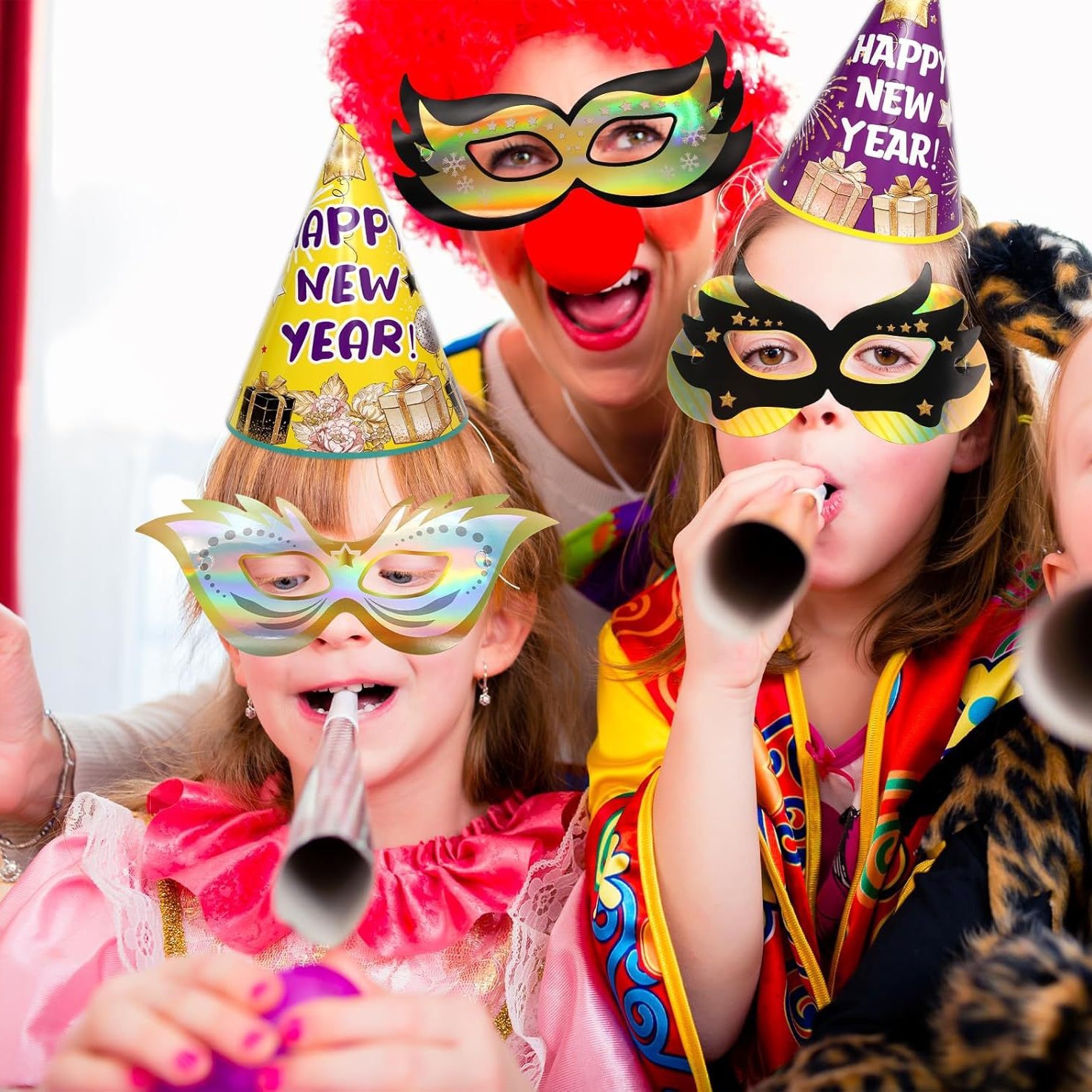 Laipai transfronterizo feliz fiesta de Año Nuevo sombrero cónico gafas para soplar bocinas regalos de fiesta adecuados para niños