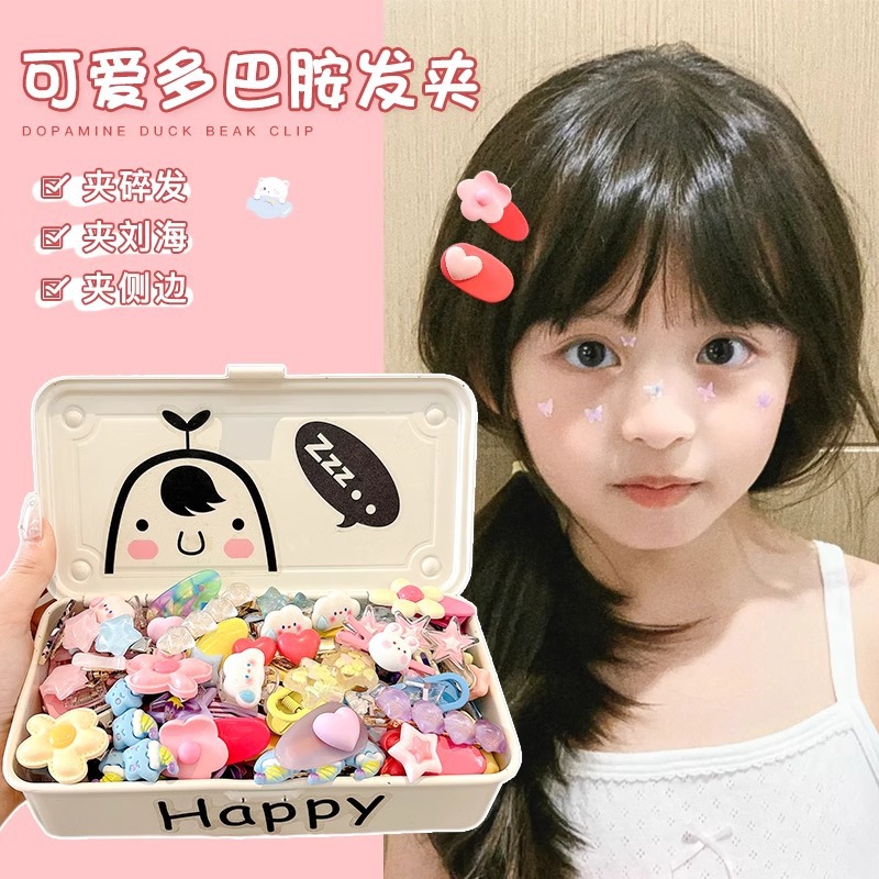 Dopamina color amor estrellas clips para el cabello niños lindos clips para el cabello lateral pestañas clips para la frente de las niñas