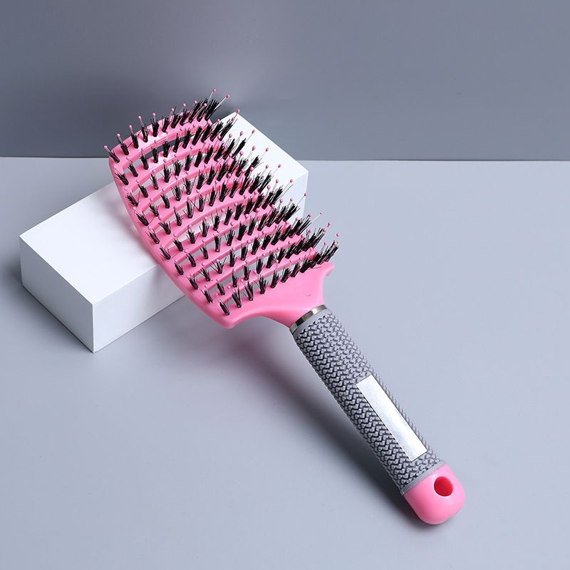 Peine curvo grande para mujer, peine de peluquería de dientes largos y anchos, peine de peinado de pelo rizado esponjoso, peine de masaje de costillas curvas de melena antiestática