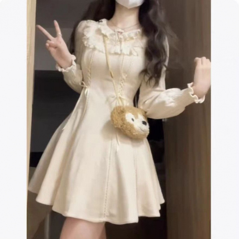 富家千金感显瘦春秋连衣裙女氛围感名媛小个子法式复古小香风裙子|undefined