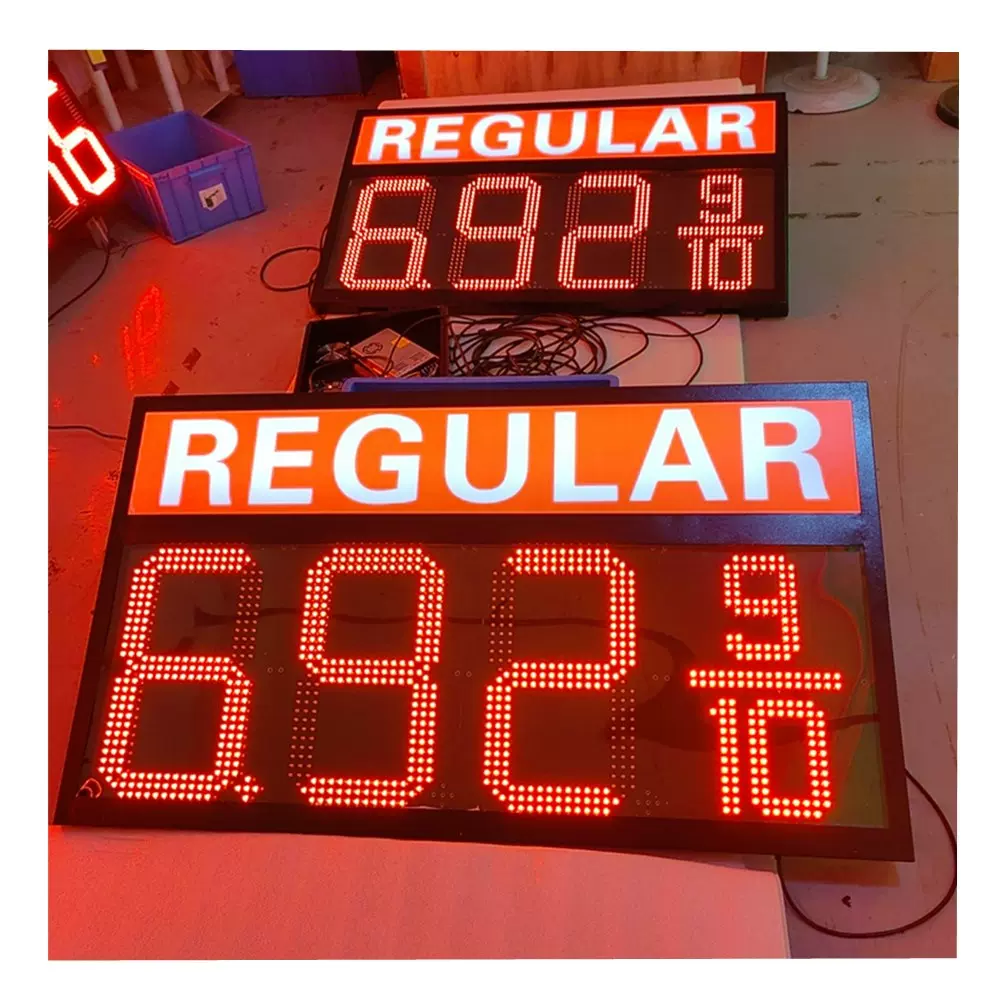 户外防水LED数字标牌 灵活屏幕 高清加油站油价显示屏