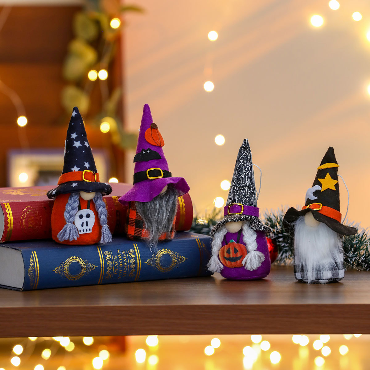Nuevos accesorios de Halloween transfronterizos muñecas muñecas decoraciones muñecas decoraciones muñecas brujas de Halloween