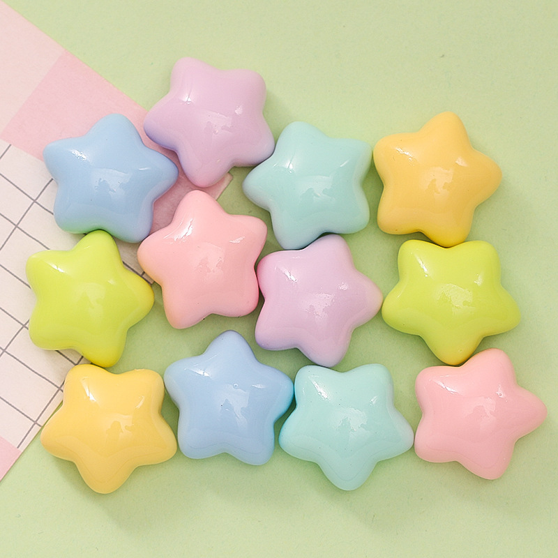 Cute chubby five-pointed star diy cream glue mobile phone case shoe buckle key chain hairpin resin jewelry accessories
