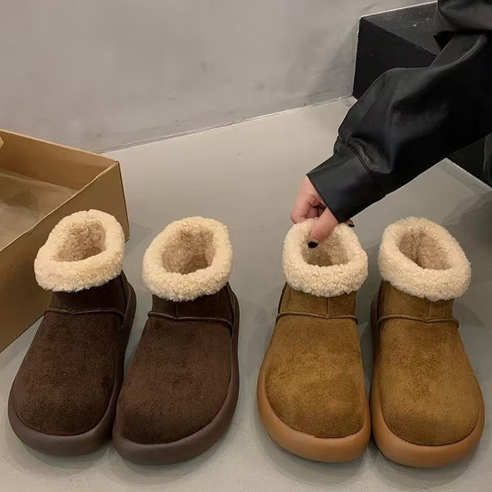雪地靴女款勃肯小土豆短靴冬季新款加绒加厚保暖羊羔毛毛棉鞋