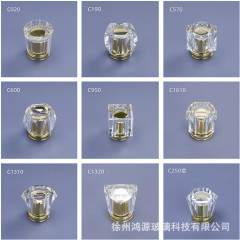 新商品の現物卸売りの化粧品の蓋の透明なプラスチックのアクリルの蓋のkゴムの15の口のめっきの香水の瓶の異形の蓋
