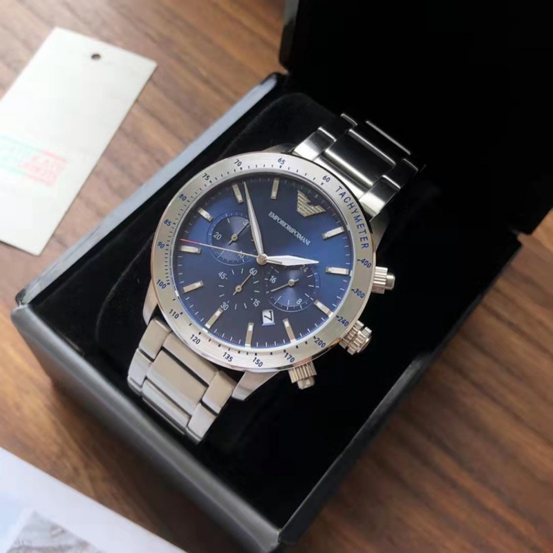 Factory Wholesale A Pointer Mani Steel Band Black Disc Sport Quartz Men's Watch AR11241AR11242AR11306