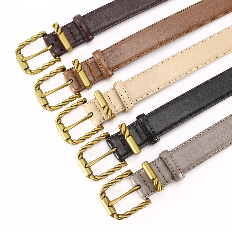 Belt Women's 2024 New with Jeans Belt Fashion Joker Black Pin Buckle Decorative Women's Belt Wholesale