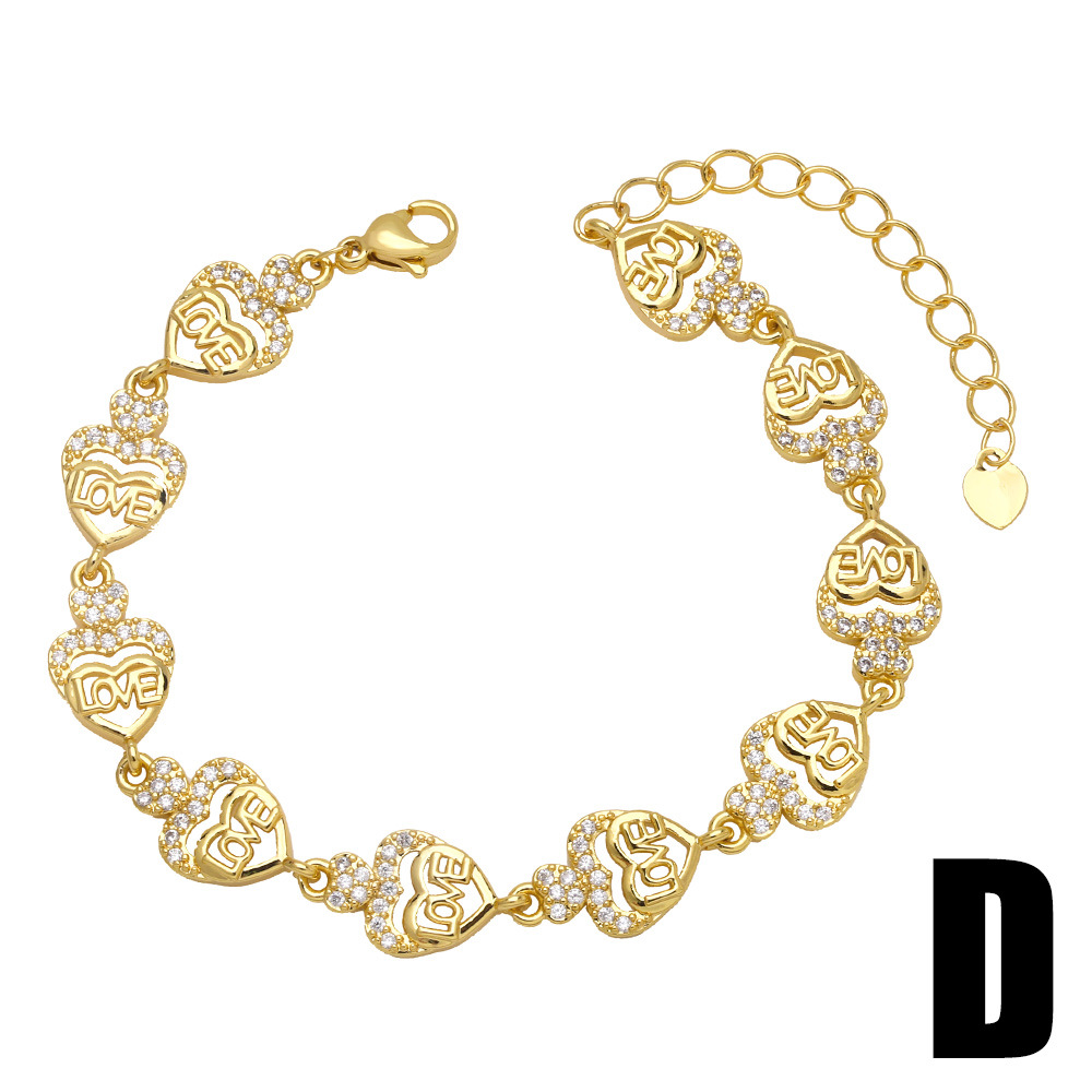 Fashion Rhinestone Butterfly Female Diamond Zircon Copper Bracelet