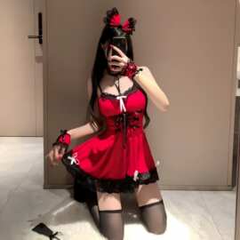 跨境大码新款情趣内衣性感女仆纯欲诱惑睡衣激情调情性感衣服套装