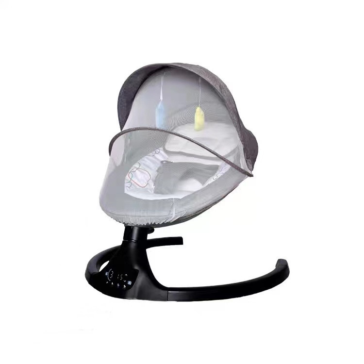 LED inteligente táctil ajustable cuna ángulo extraíble lavable cubierta de tela eléctrica bebé mecedora cama cuna