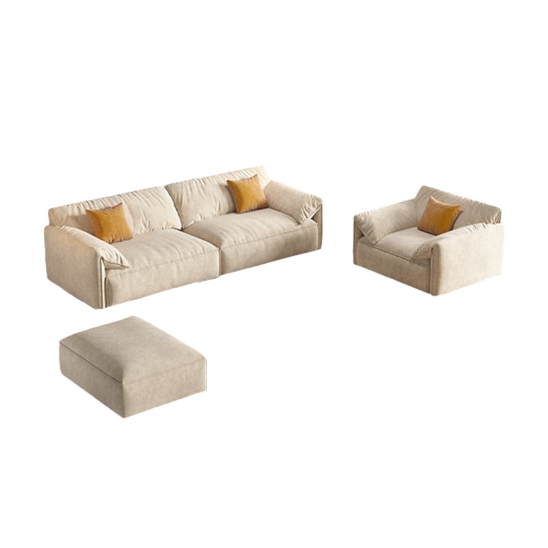 Sofá minimalista de terciopelo estilo oreja de elefante y pata de gato, sofá de tela tecnológica de lujo ligero para sala de estar de villa, personalizable.
